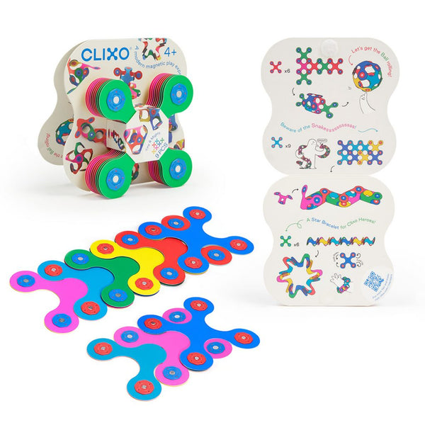 clixo magnetic nine piece set in rainbow colours