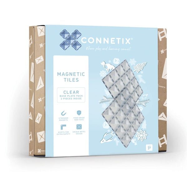 Connetix Tiles - Clear Base Plate 2 Pack