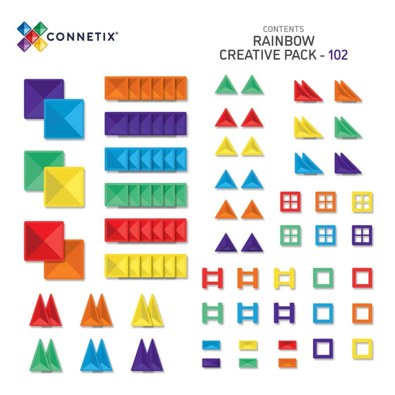 Connetix - 102 Piece Rainbow Creative Pack