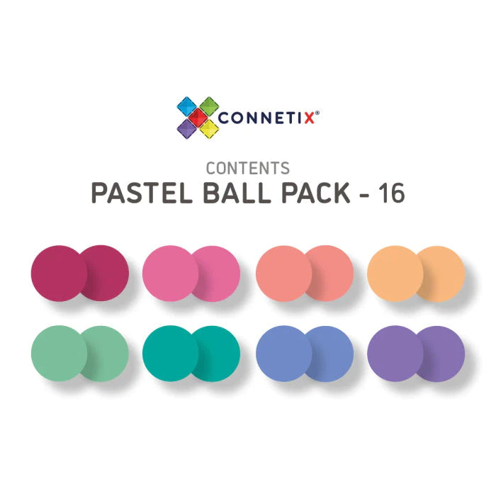 Connetix Tiles - 16 Replacement Balls, Pastel
