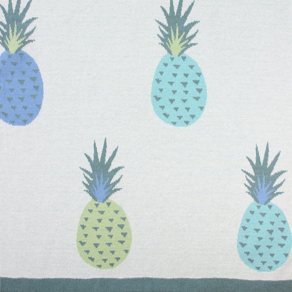 D Lux - Pineapple Knit Baby Blanket Blue