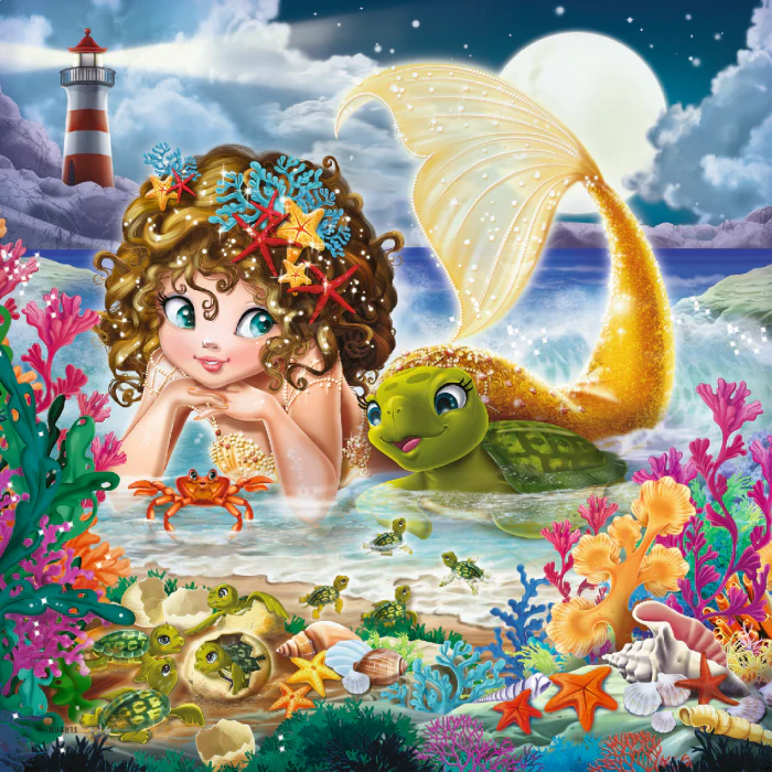 Ravensburger - Charming Mermaids, 3 x 49 Piece Jigsaw Puzzles