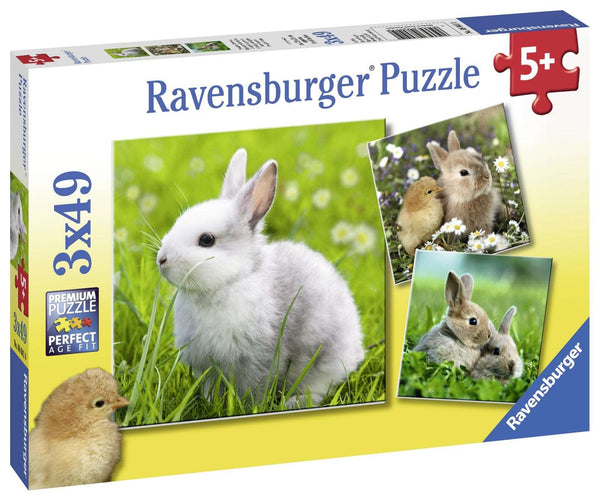 Ravensburger - Cute Bunnies, 3 x 49 Piece Jigsaw Puzzles