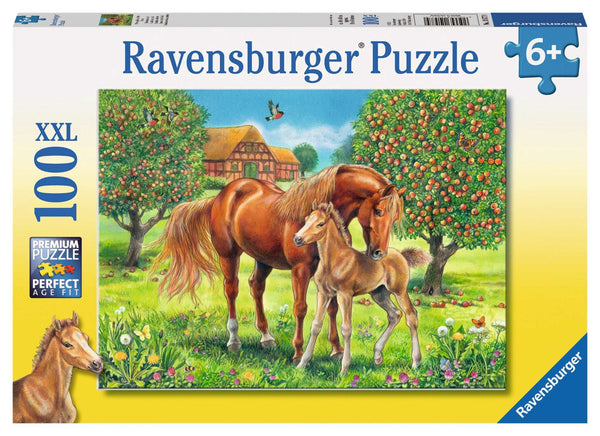 Ravensburger- Horses In The Field, 100 Piece Puzzle
