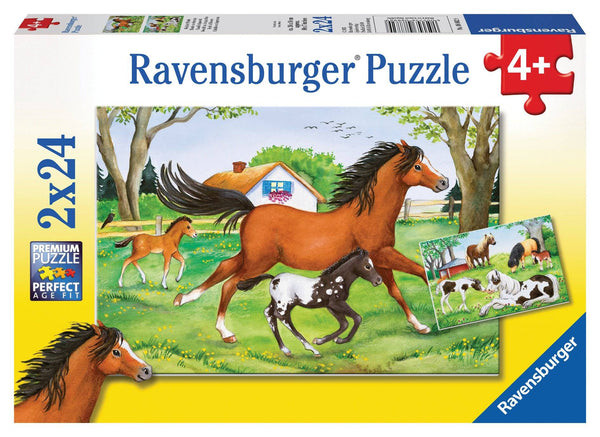 Ravensburger - World of Horses, 2 x 24 Piece Jigsaw Puzzles
