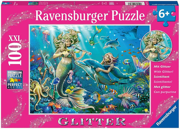 Ravensburger- Jigsaw Puzzle, 100 pieces, Glitter Underwater Beauties