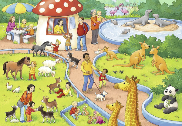 Ravensburger -  Jigsaw Puzzle, 2 x 24 Pieces,  A day at the Zoo