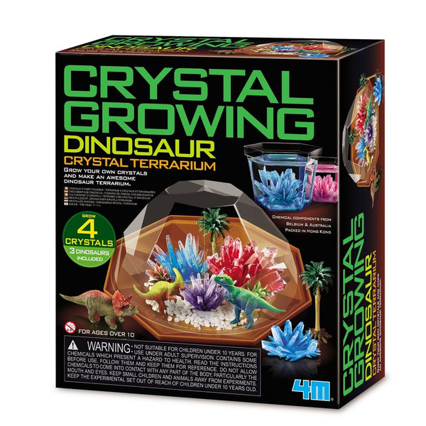 4M Crystal growing dinosaur terrarium boxed set is full of crystal growing experiments for ages 10 =.