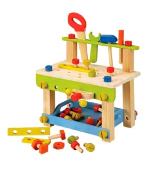 everearth small wooden workbench for a handy child multicolour