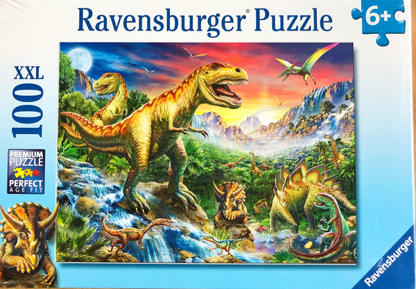 A detailed Jigsaw puzzle representing dinosaurs. Recommended age 6+ Puzzle size 49 cm x 36 cm