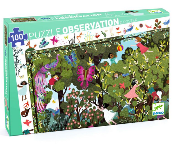Djeco - 100 Piece Observation Puzzle Garden Play Time