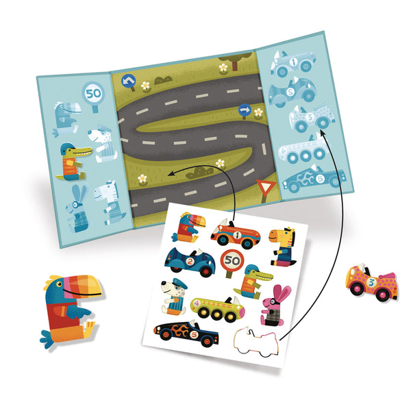 Djeco - Removable Stickers Car