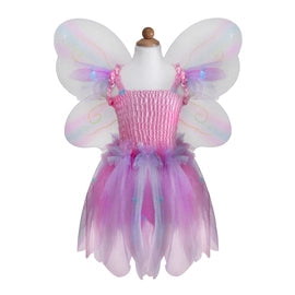 pink butterfly kids costumer with ribbons and wings