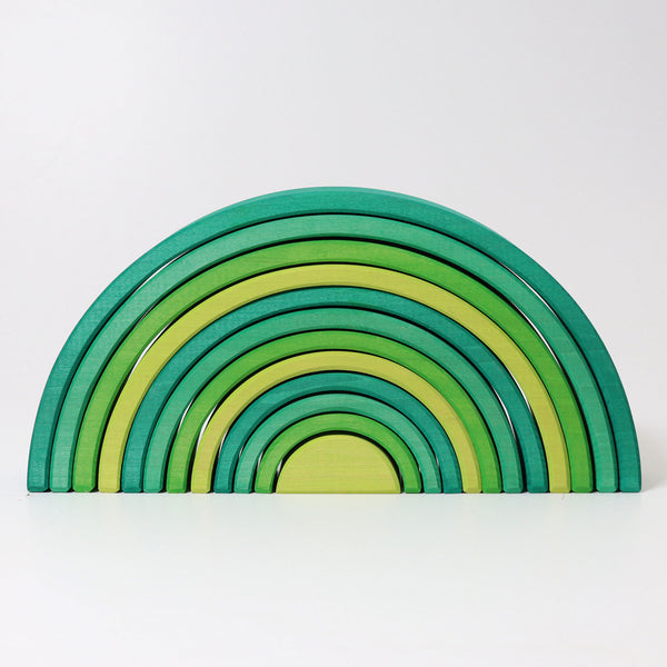 Grimm's Wooden Forest Green Rainbow Large