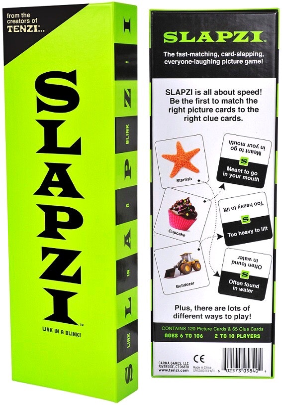 Slapzi Game, a great fast paced game for ages 6+. match the picture to the clue as fast as you can !  