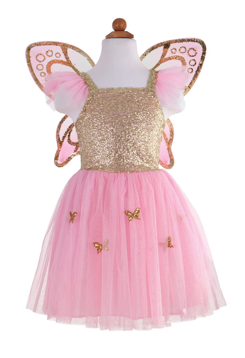Great Pretenders Gold Butterfly Costume Dress with Wings
