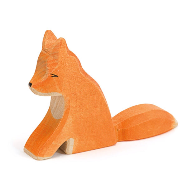 ostheimer hand carved wooden fox sitting