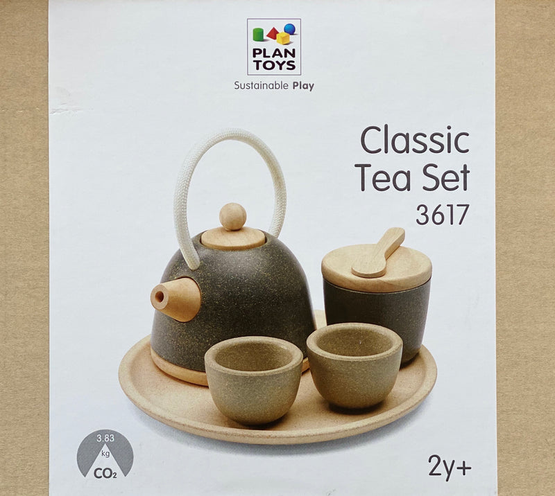 Plan Toys Classic Wooden Tea Set in Grey