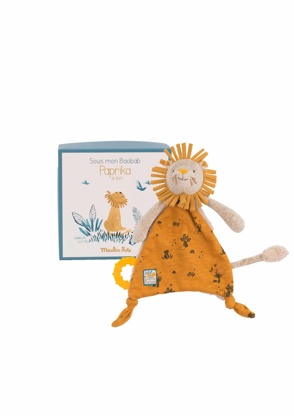 Moulin Roty Lion Comforter with Pacifier Holder Baby Toys Online
