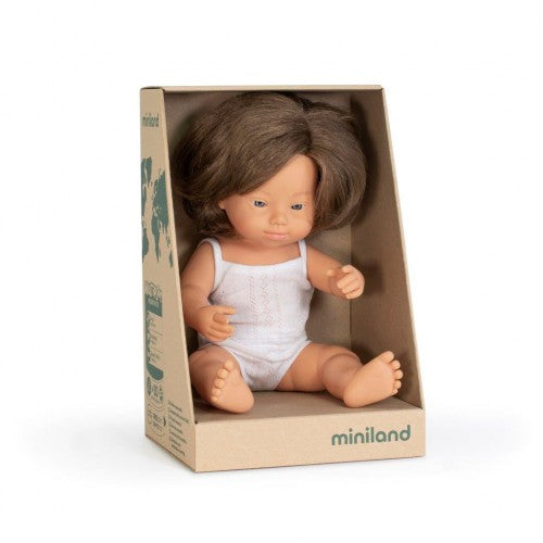 Miniland - Vinyl Doll 38cm Caucasian Girl Down Syndrome