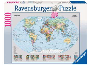 Ravensburger -  Jigsaw Puzzle, 1000 Pieces, Political World Map