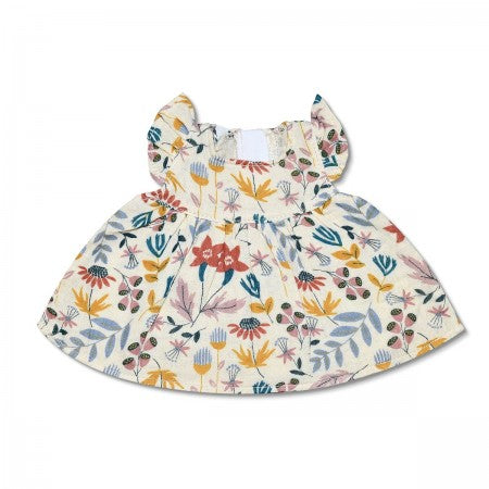 Apple Park Doll Dress Floral Earthtones