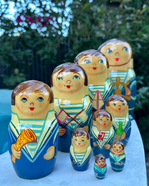 Babushka Large Wooden Sailor design 9 pieces