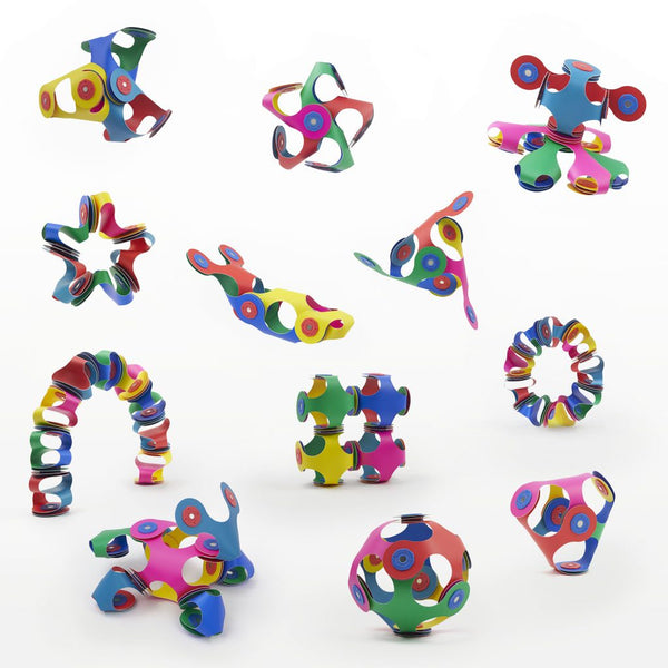 the shapes that can be made with the clixo nine piece magnetic set