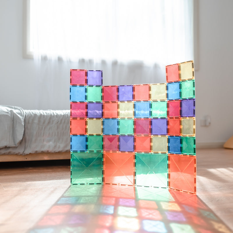 Connetix- Rainbow Square Pack 40Pieces – Childplay Melbourne