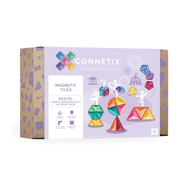 Connetix Tiles - Pastel Shape Expansion Pack 48 Pieces