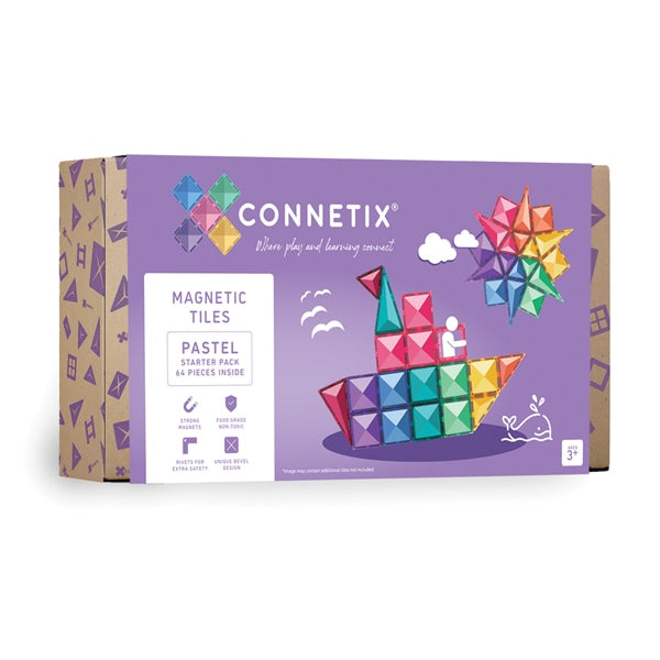 Connetix Tiles -  Pastel Starter Pack 64 Pieces