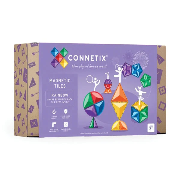 Connetix Tiles - Rainbow Shape Expansion Pack 36 Pieces