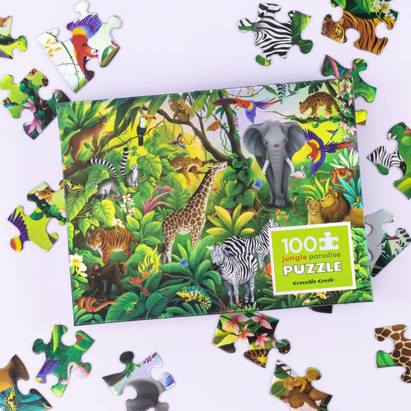 Crocodile Creek- Holographic Puzzle 100pc Jungle Paradise