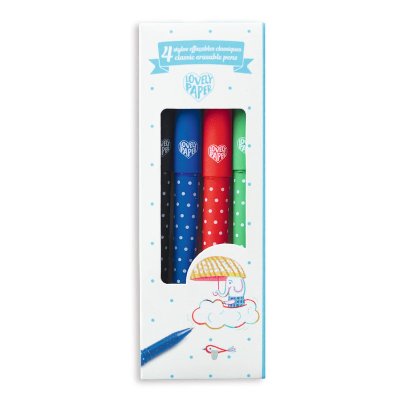 Djeco - 4 Classic Erasable Pens