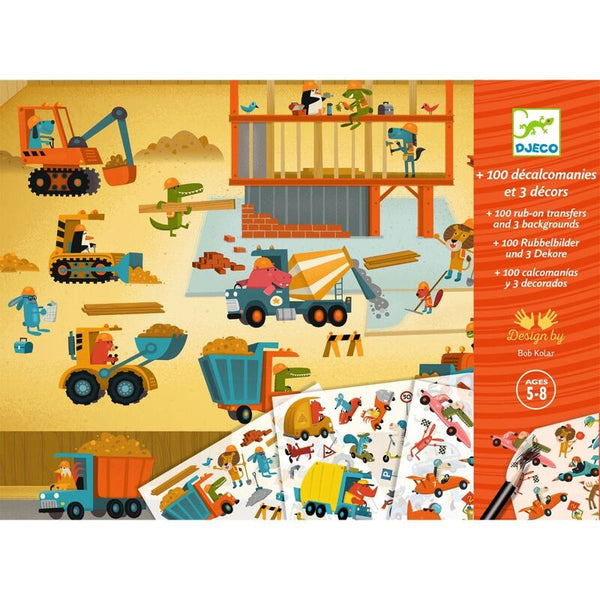 Djeco - Asphalt Construction & Racing Transfer Set