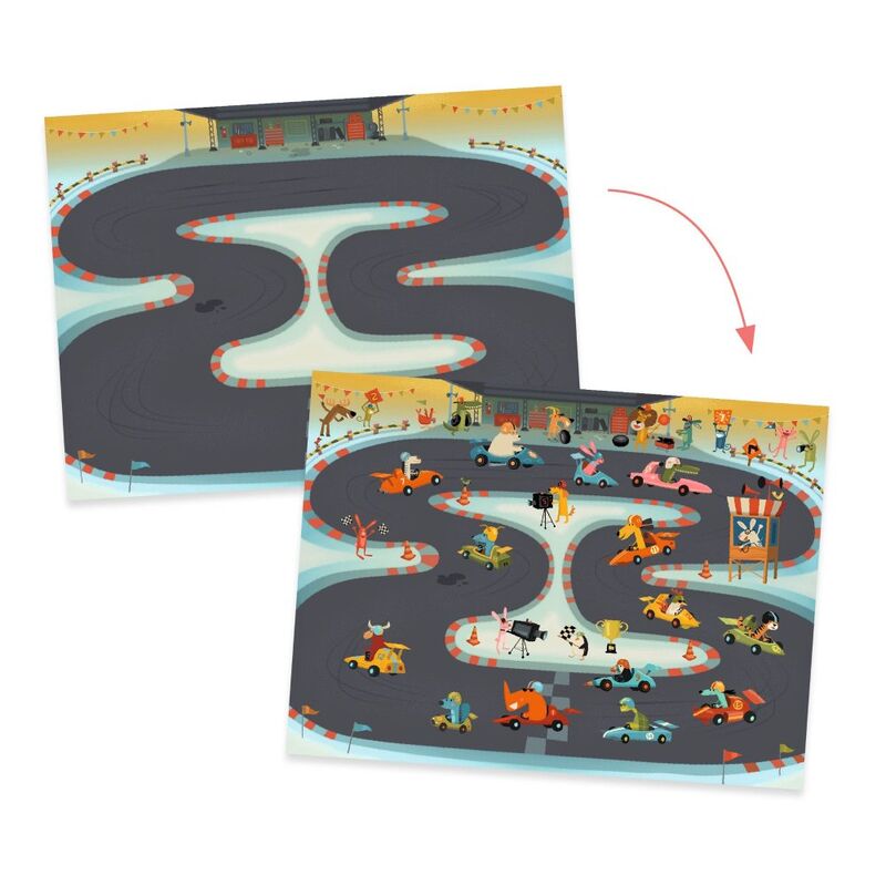 Djeco - Asphalt Construction & Racing Transfer Set