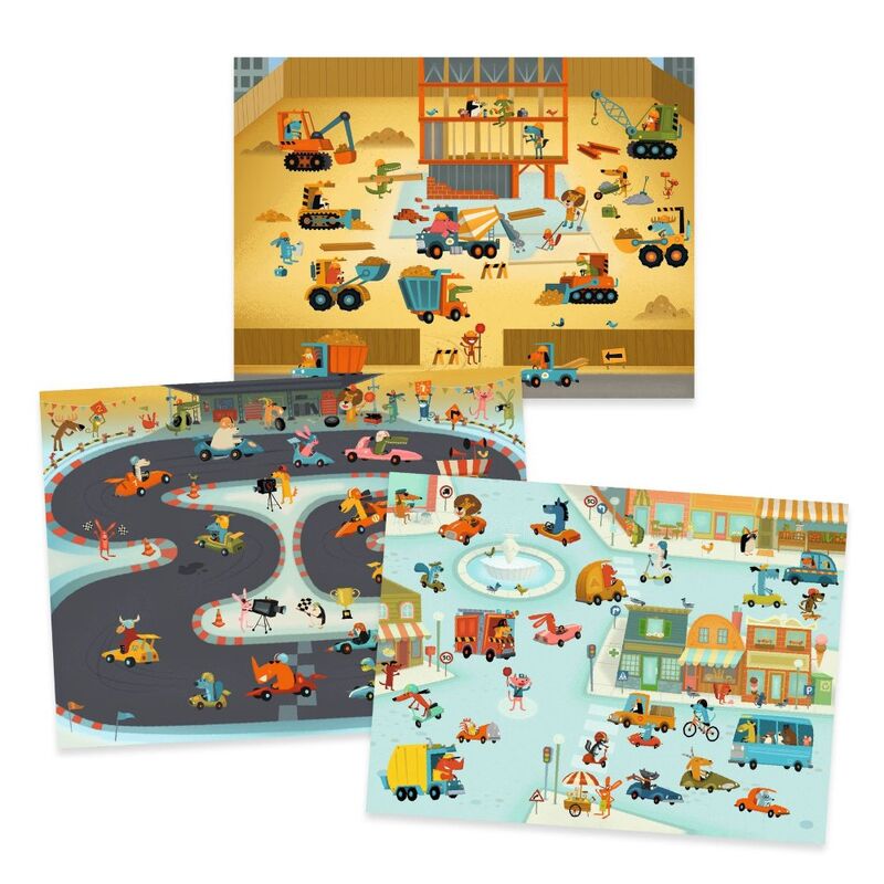 Djeco - Asphalt Construction & Racing Transfer Set