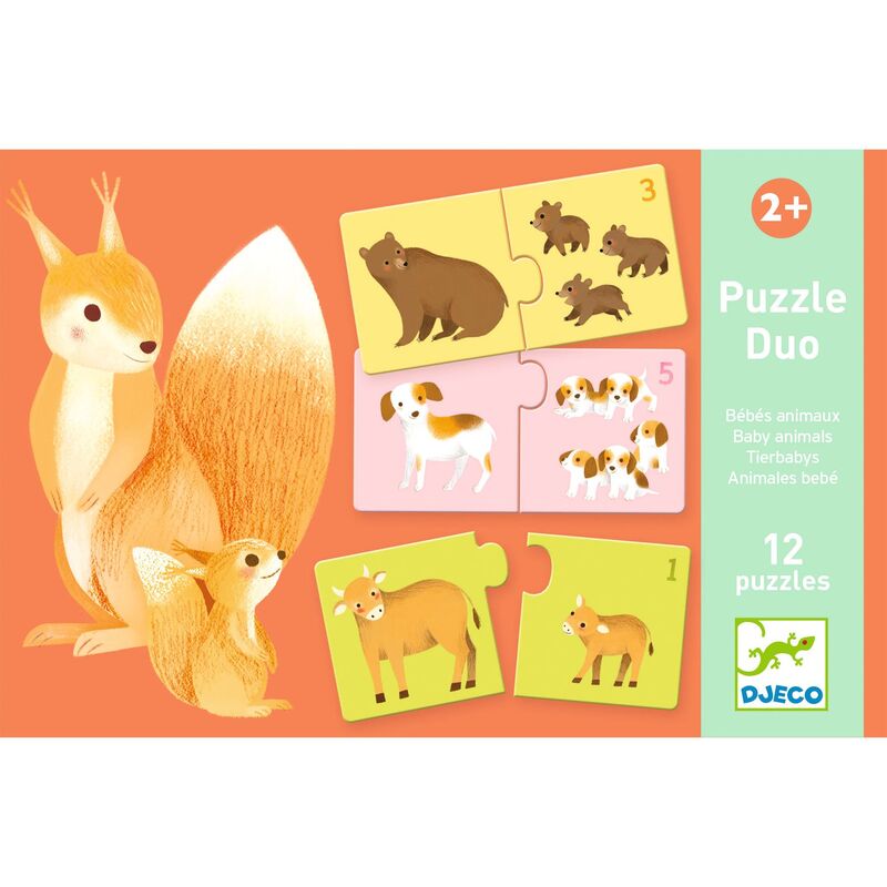Djeco - Puzzle Duo Baby Animals