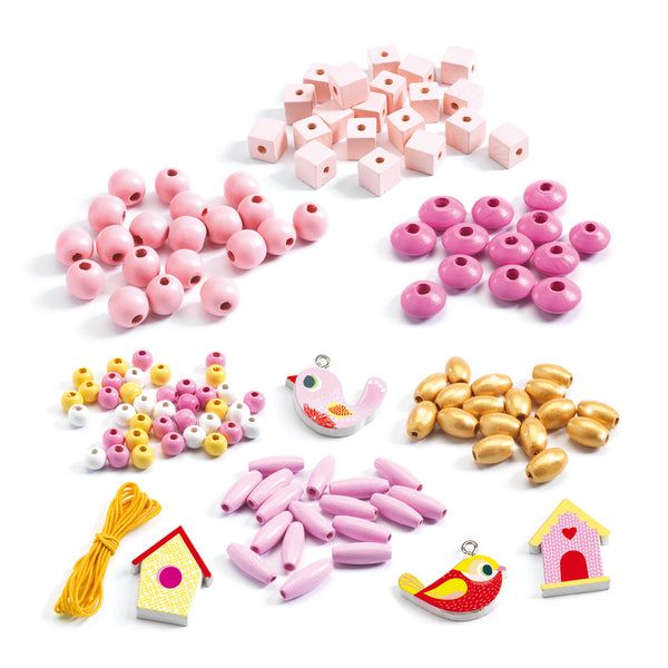 Djeco - Wooden Beads, Birds