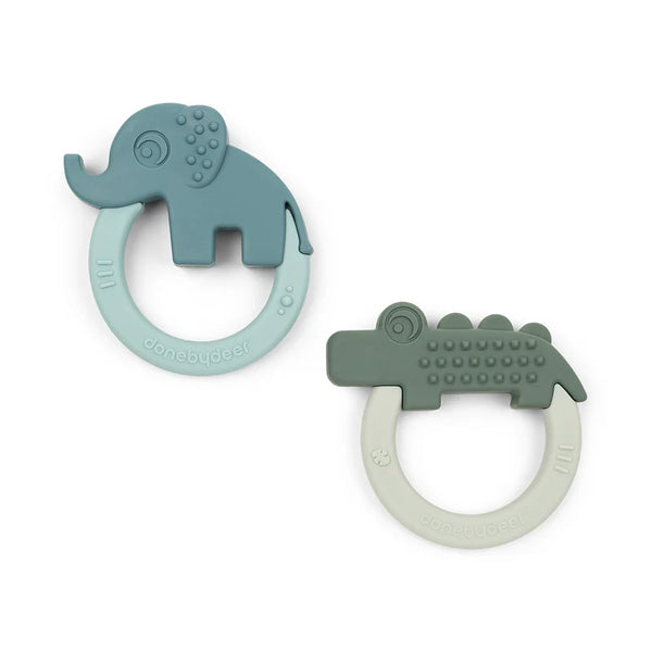 Done by Deer Teether Friends 2 pack 100% silicone