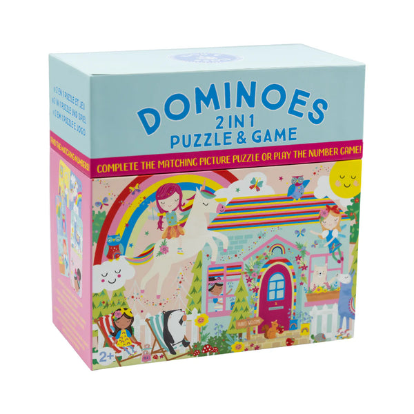 Floss & Rock - Dominoes 2-in-1 Puzzle & Game, Rainbow Fairy