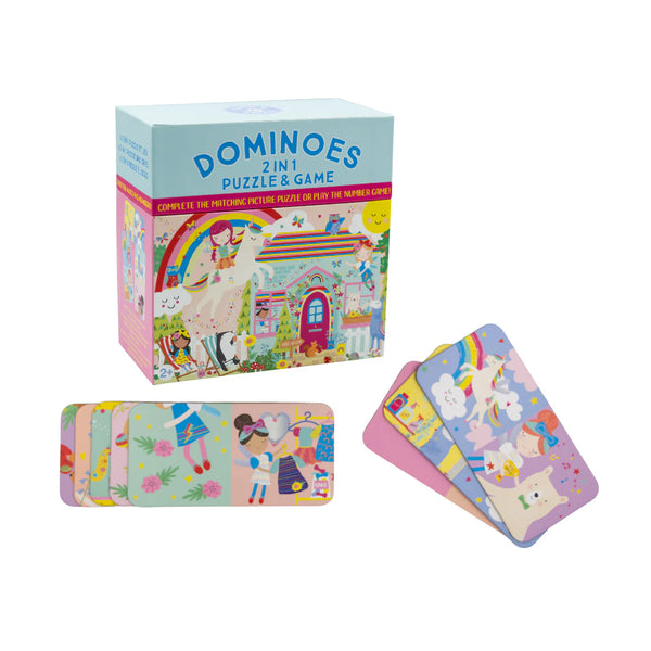 Floss & Rock - Dominoes 2-in-1 Puzzle & Game, Rainbow Fairy
