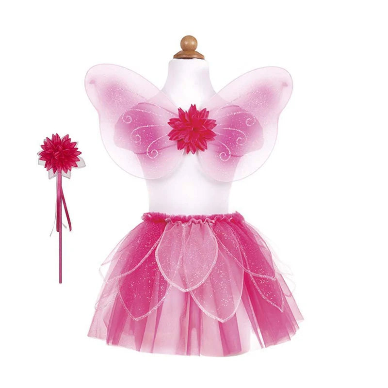 Great Pretenders - Fancy Flutter Skirt, Wand and Wings Costume in Pink