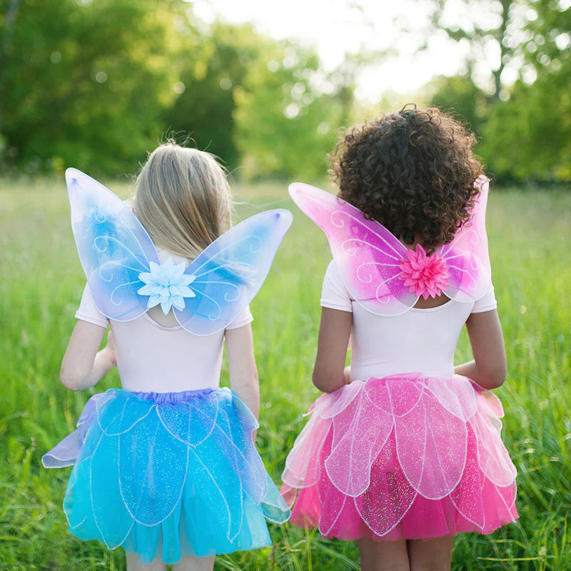 Great Pretenders - Fancy Flutter Skirt, Wand and Wings Costume in Pink