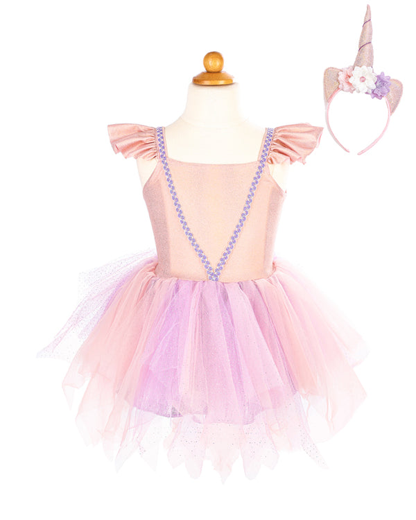Great Pretenders - Pink Shimmer Unicorn Dress & Headband 3-4 years