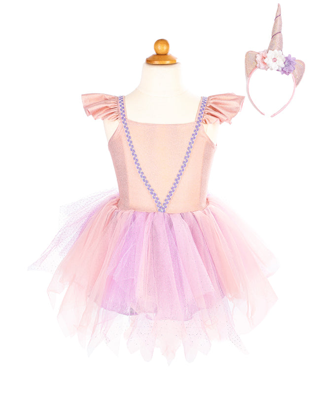 Great Pretenders - Pink Shimmer Unicorn Dress & Headband 3-4 years