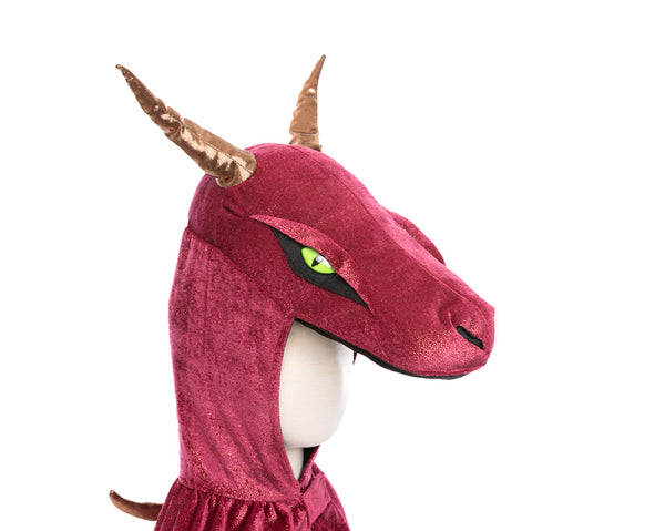 Great Pretenders - Starry Night Dragon Cape Costume in Burgundy and Copper 5-6 years
