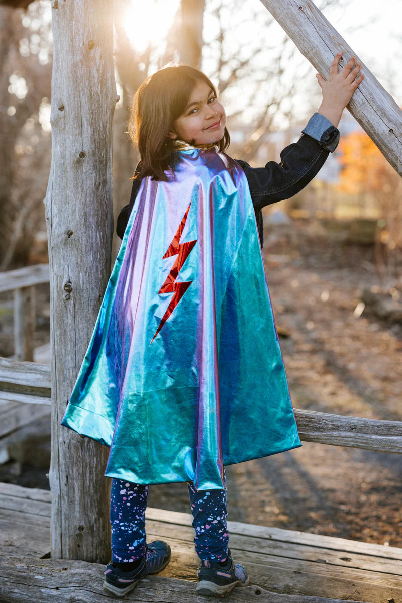 Great Pretenders- Blue Lightning Holographic Reversible Cape 5-6