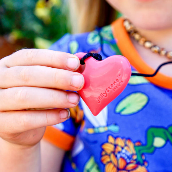 Jellystone - Silicone Heart Pendant, Watermelon Pink