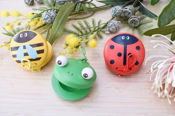 Kaper Kidz - Wooden Spring Insect Castanet Assorted